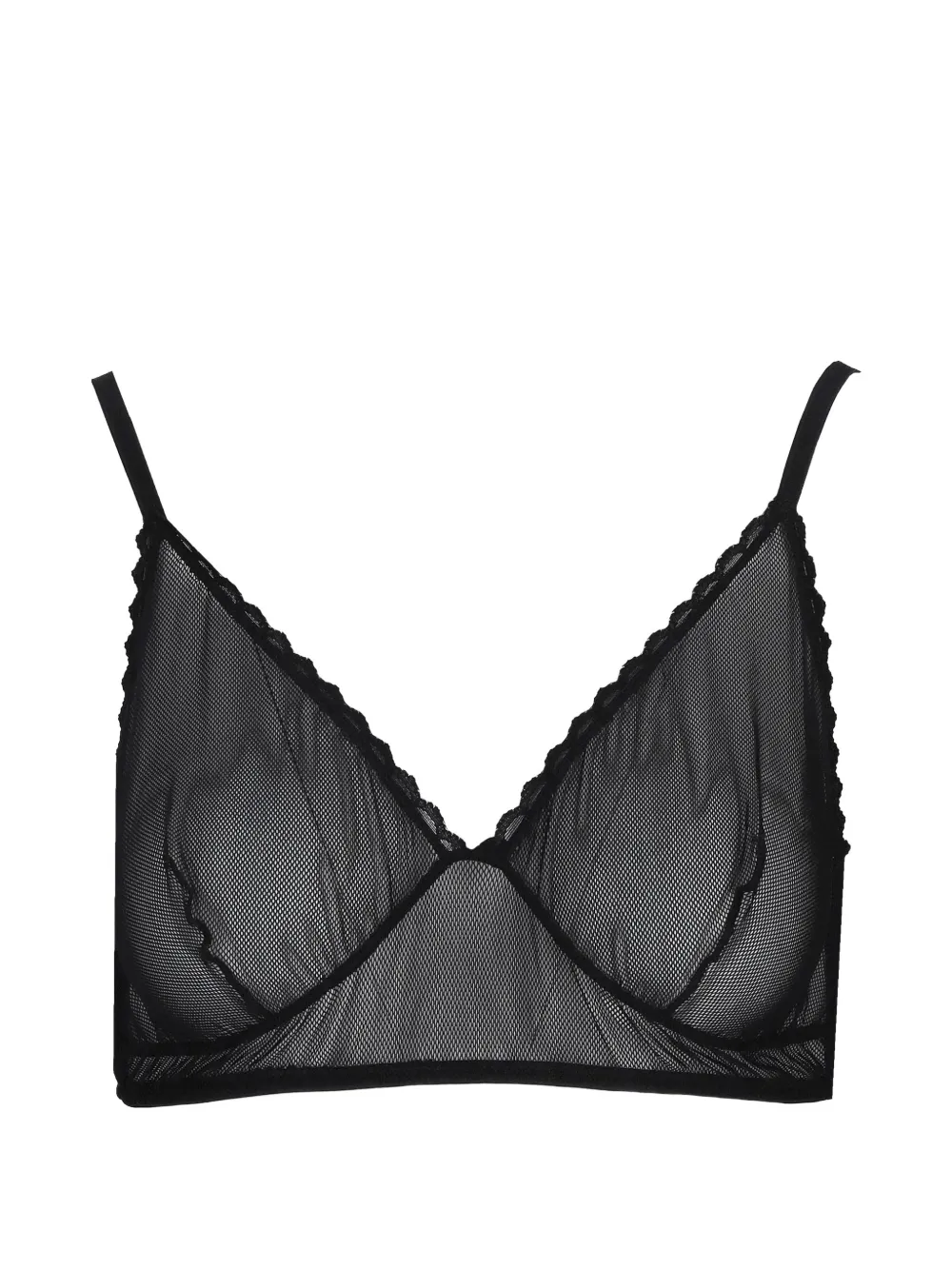 Laura Urbinati soutien-gorge à bords festonnés et inserts en mesh - Noir Laura Urbinati soutien-gorge à bords festonnés et inserts en mesh - Noir