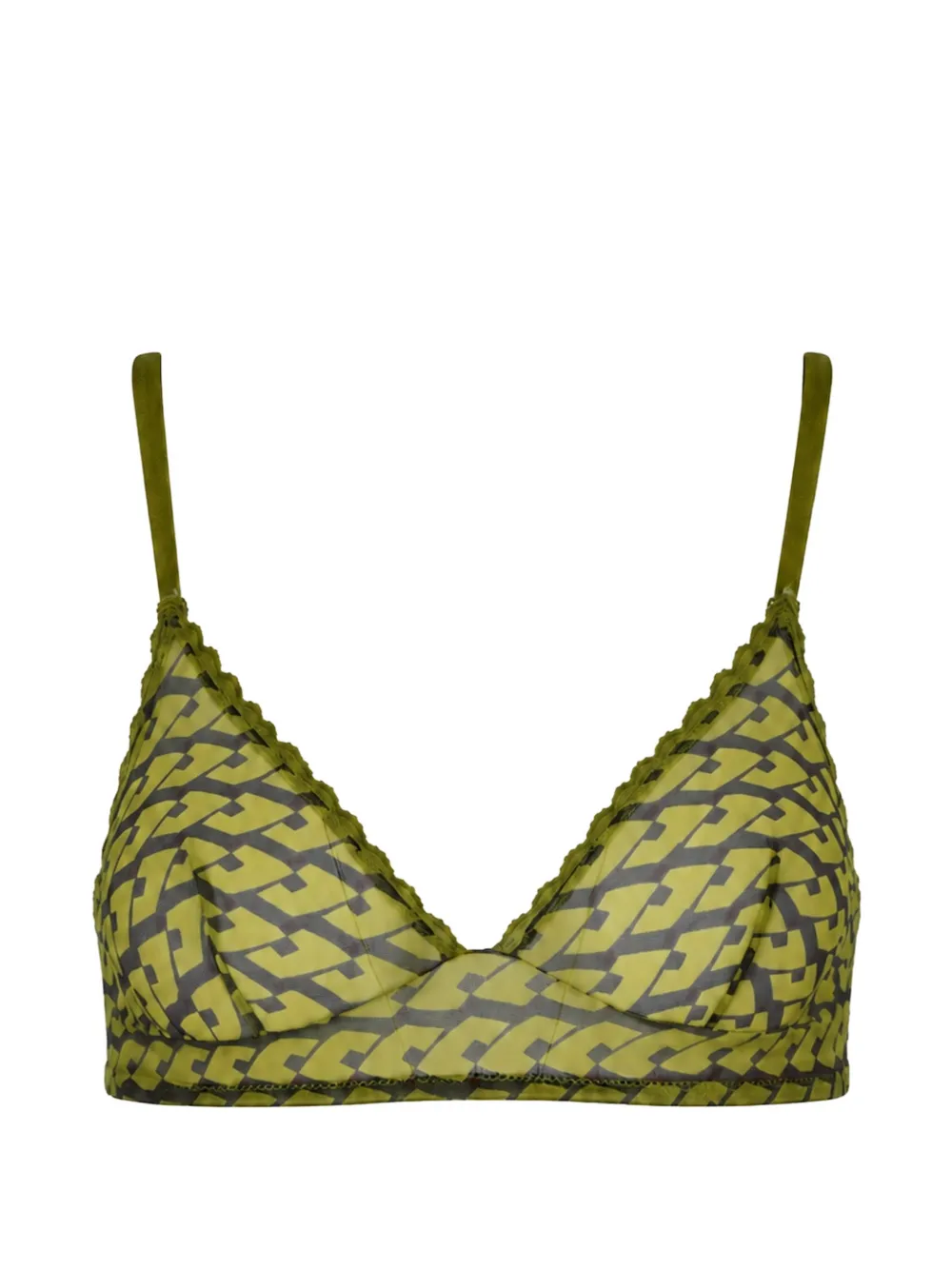 Laura Urbinati Reggiseno in tulle con stampa geometrica - Verde