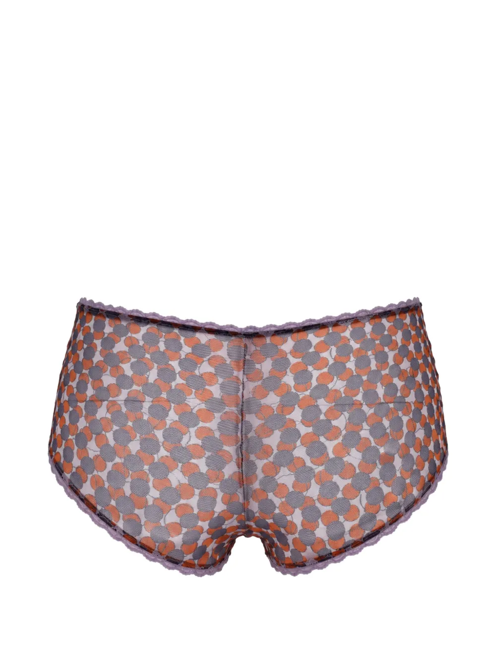 Laura Urbinati Slip met geometrische print en kanten afwerking Paars