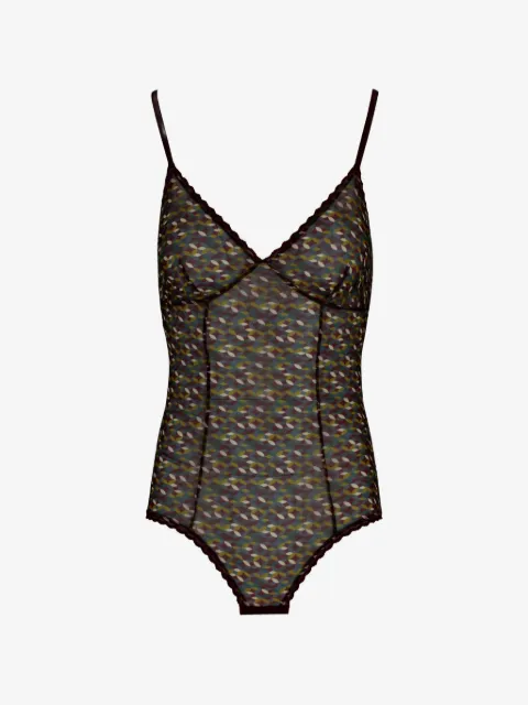 Laura Urbinati geometric-print tulle bodysuit