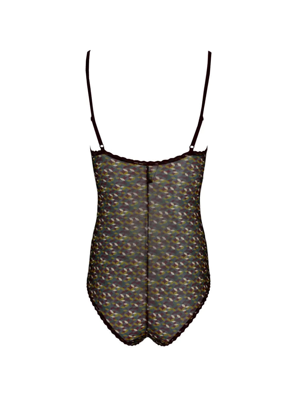 Laura Urbinati Tulen body met geometrische print Paars