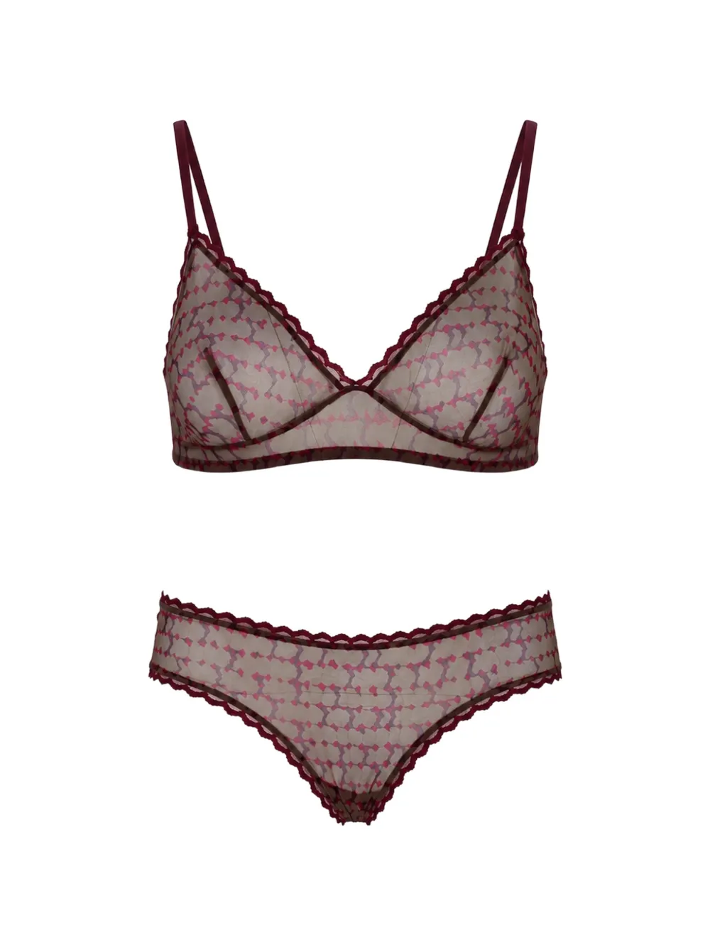 Laura Urbinati Slip met gewelfde afwerking en geometrische print Paars