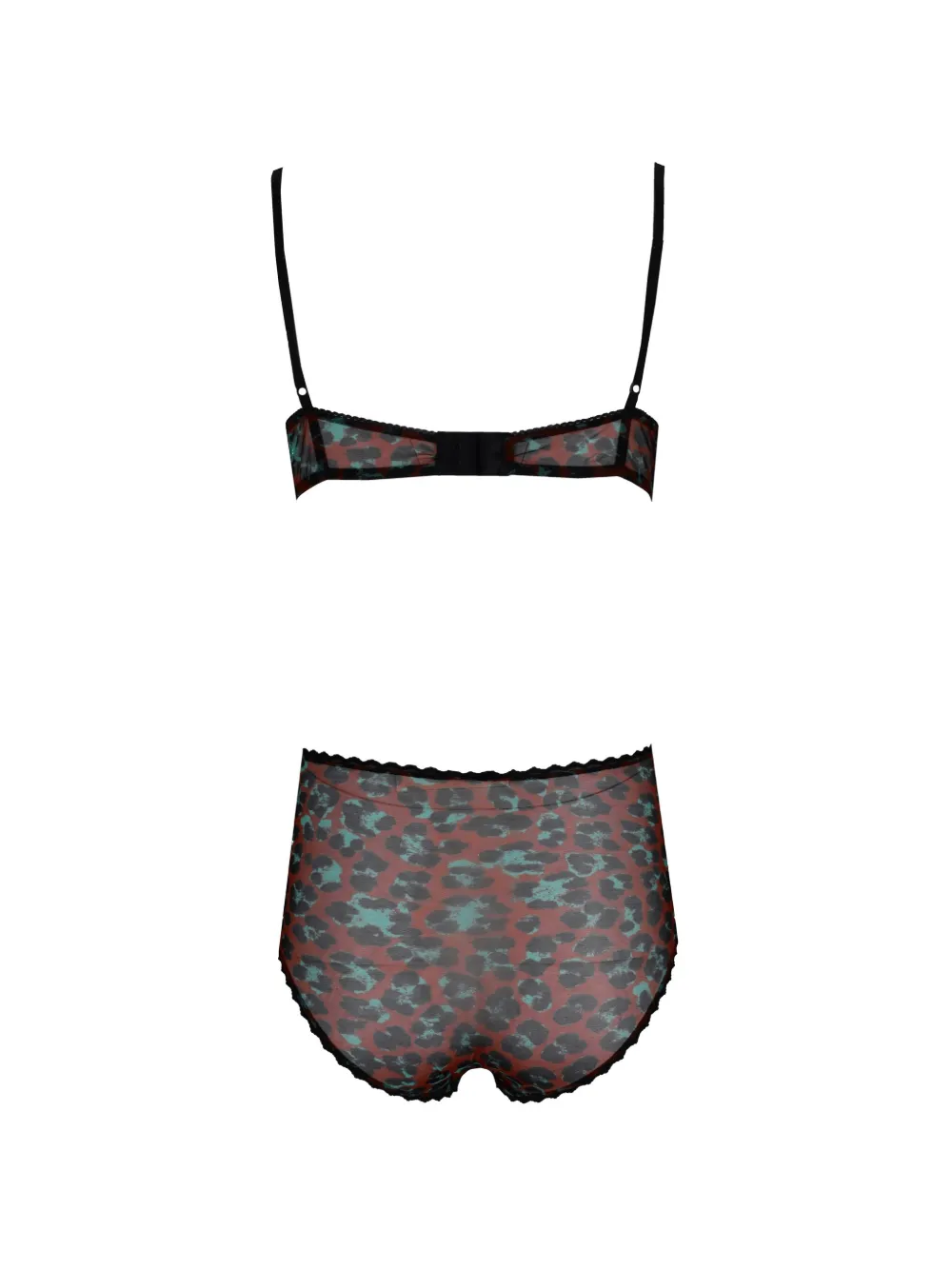 Laura Urbinati Slip met luipaard-print en kanten afwerking Bruin