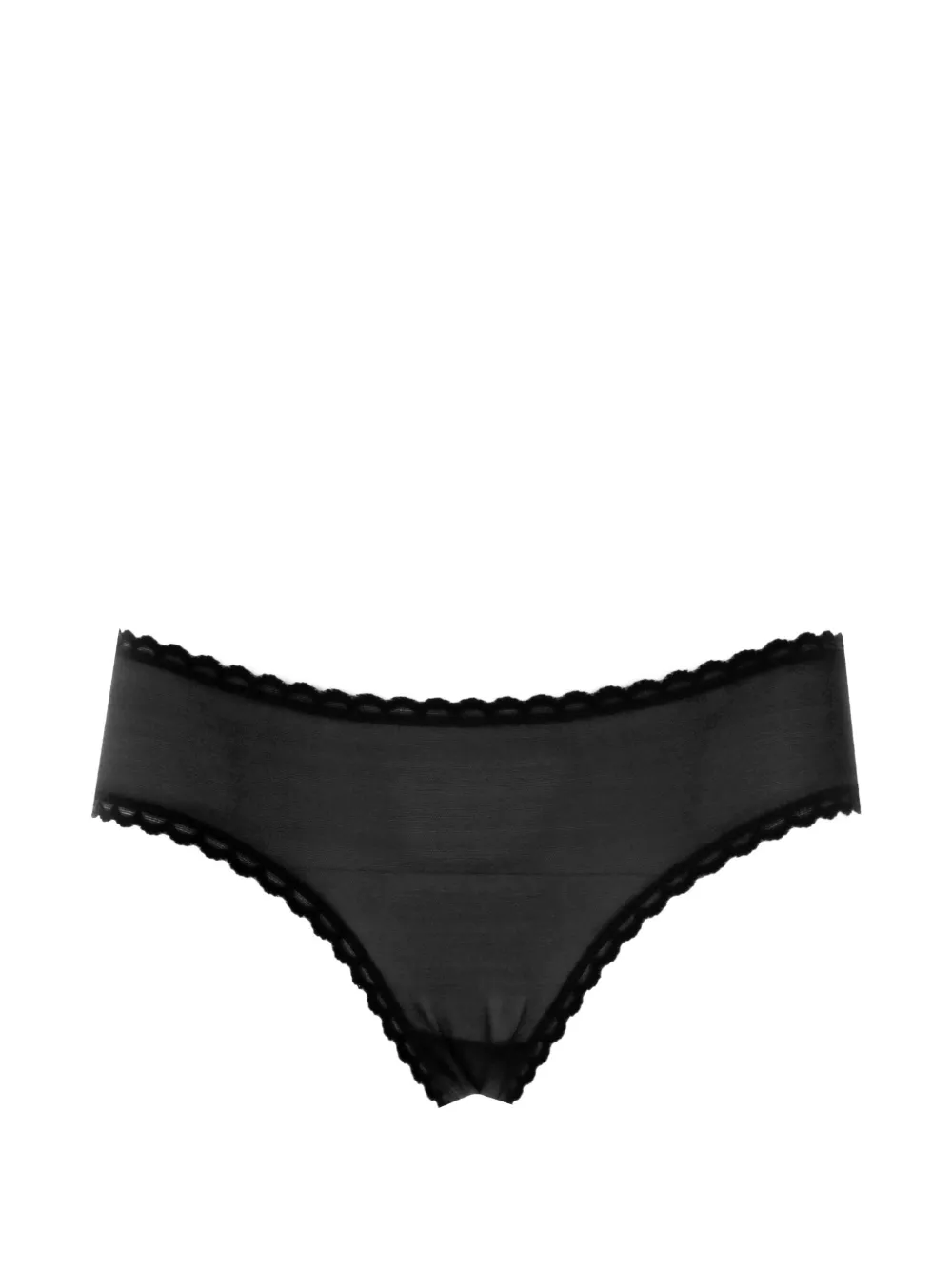 Laura Urbinati Slip in tulle con orlo a smerlo - Nero
