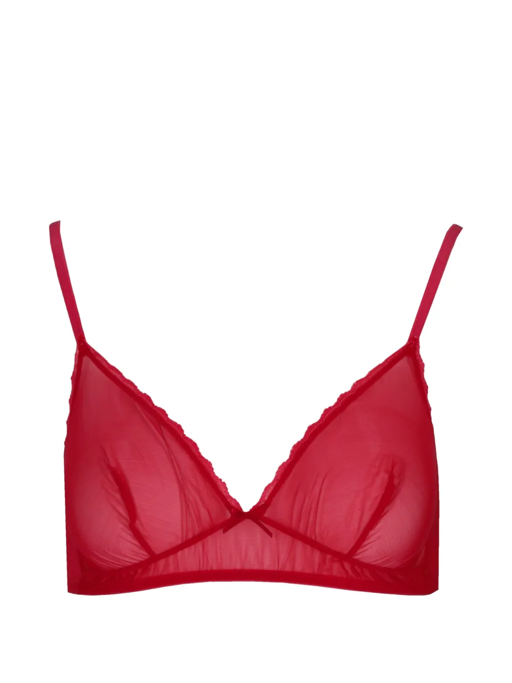 Laura Urbinati Reggiseno in tulle con fiocco - Rosso