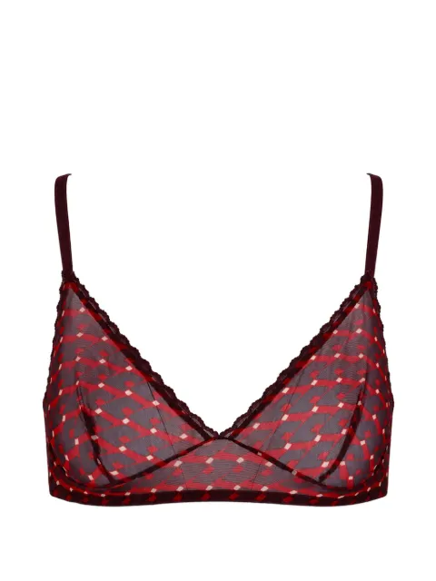 Laura Urbinati brasier traslúcido con estampado geométrico