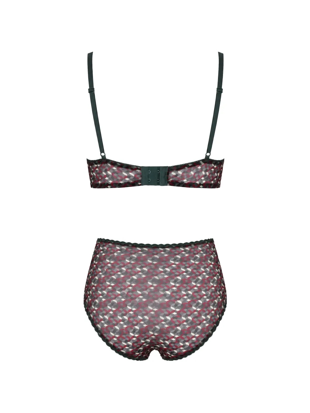 Laura Urbinati Slip met geometrische print en kanten afwerking Grijs