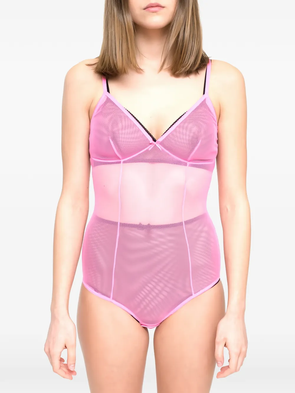 Laura Urbinati Body met mesh Roze