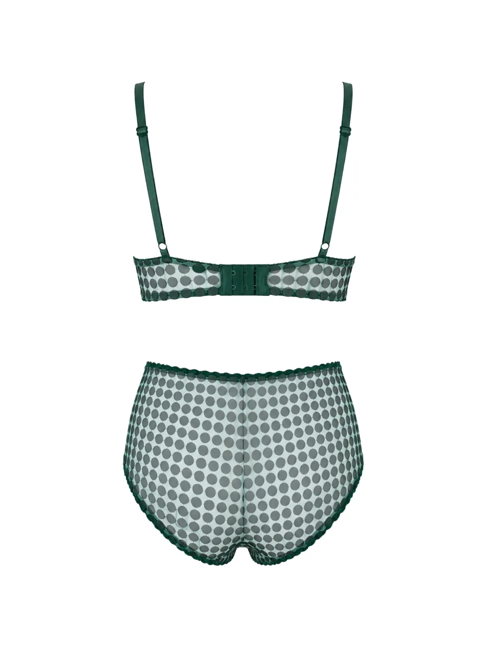 Laura Urbinati Tulen slip met stippen Groen