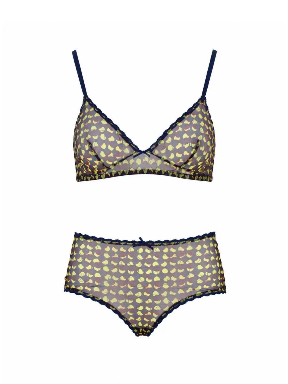 Laura Urbinati Slip in tulle con stampa geometrica - Blu