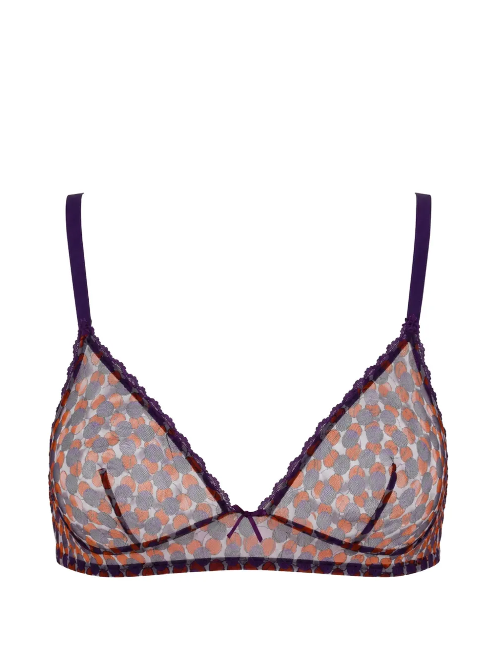 Laura Urbinati Reggiseno in tulle con stampa geometrica - Viola