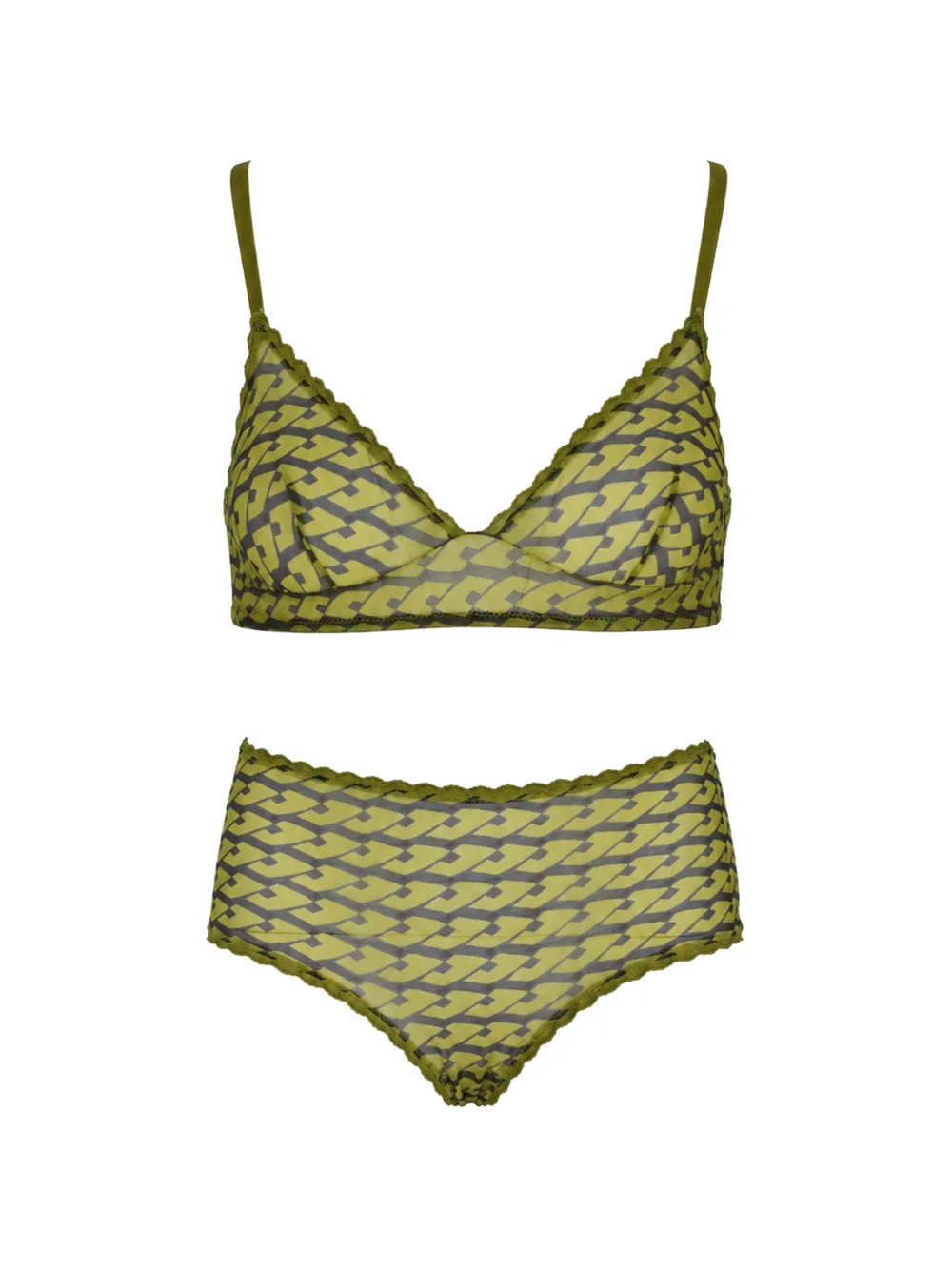 Laura Urbinati Slip met geometrische print Groen