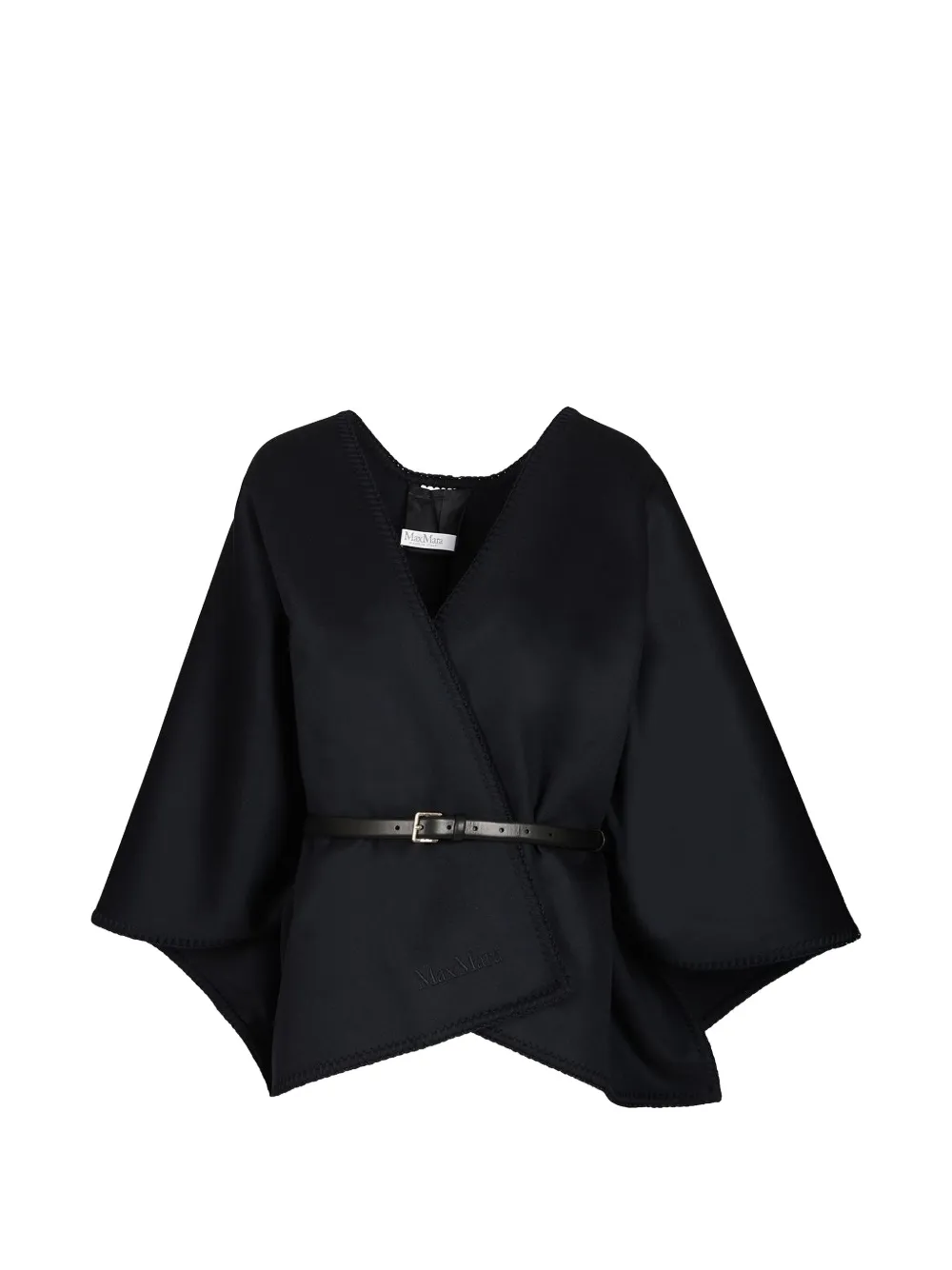 Max Mara belted wool cape - Schwarz