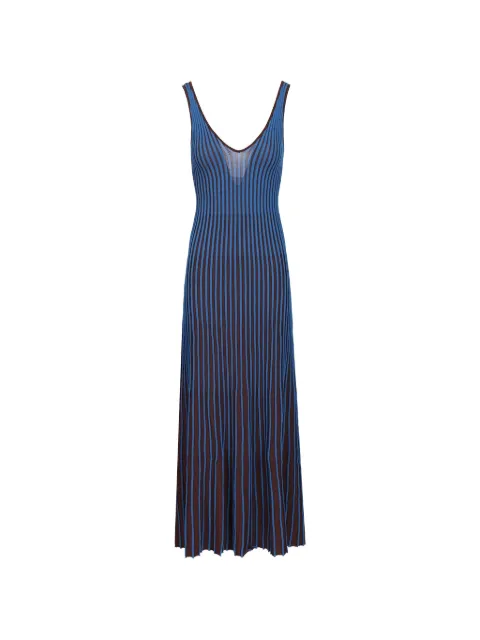 STAUD vestido midi a rayas