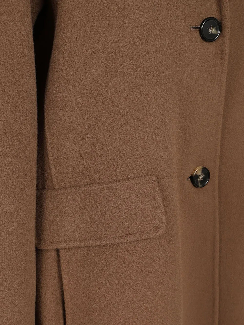 'S Max Mara Wollen jack met enkele rij knopen en V-hals Bruin