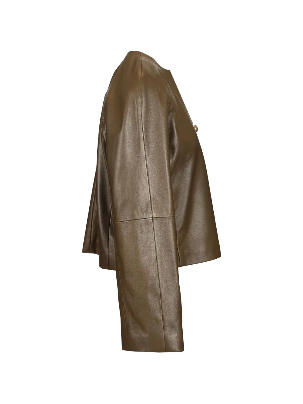 Max Mara Leren jack Groen