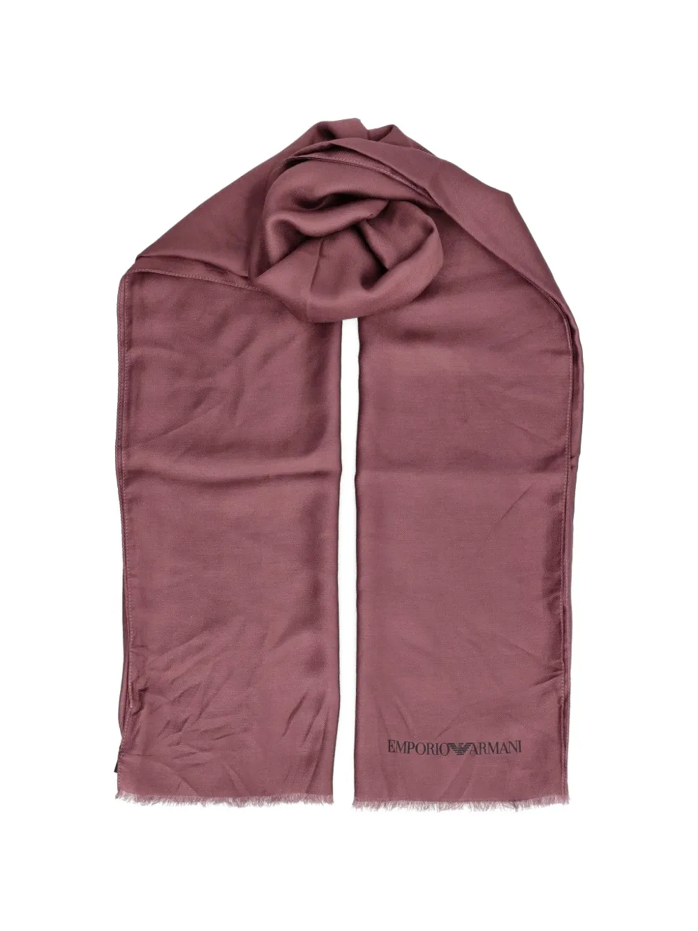 Emporio Armani stole in viscose and modal with fringes and printed logo - Viola