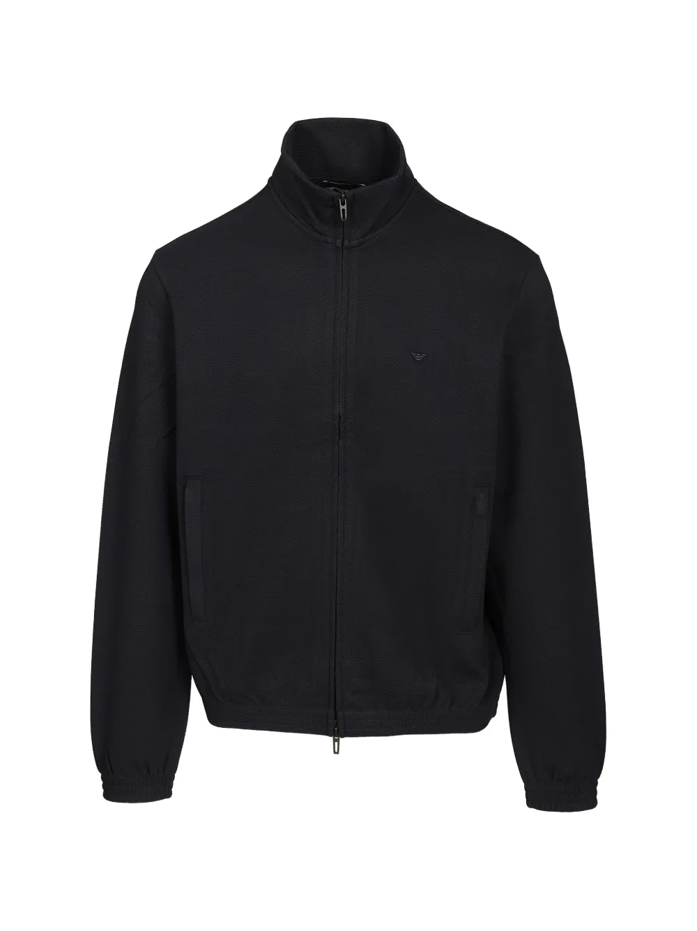 Emporio Armani full-zip textured sweater - Blu
