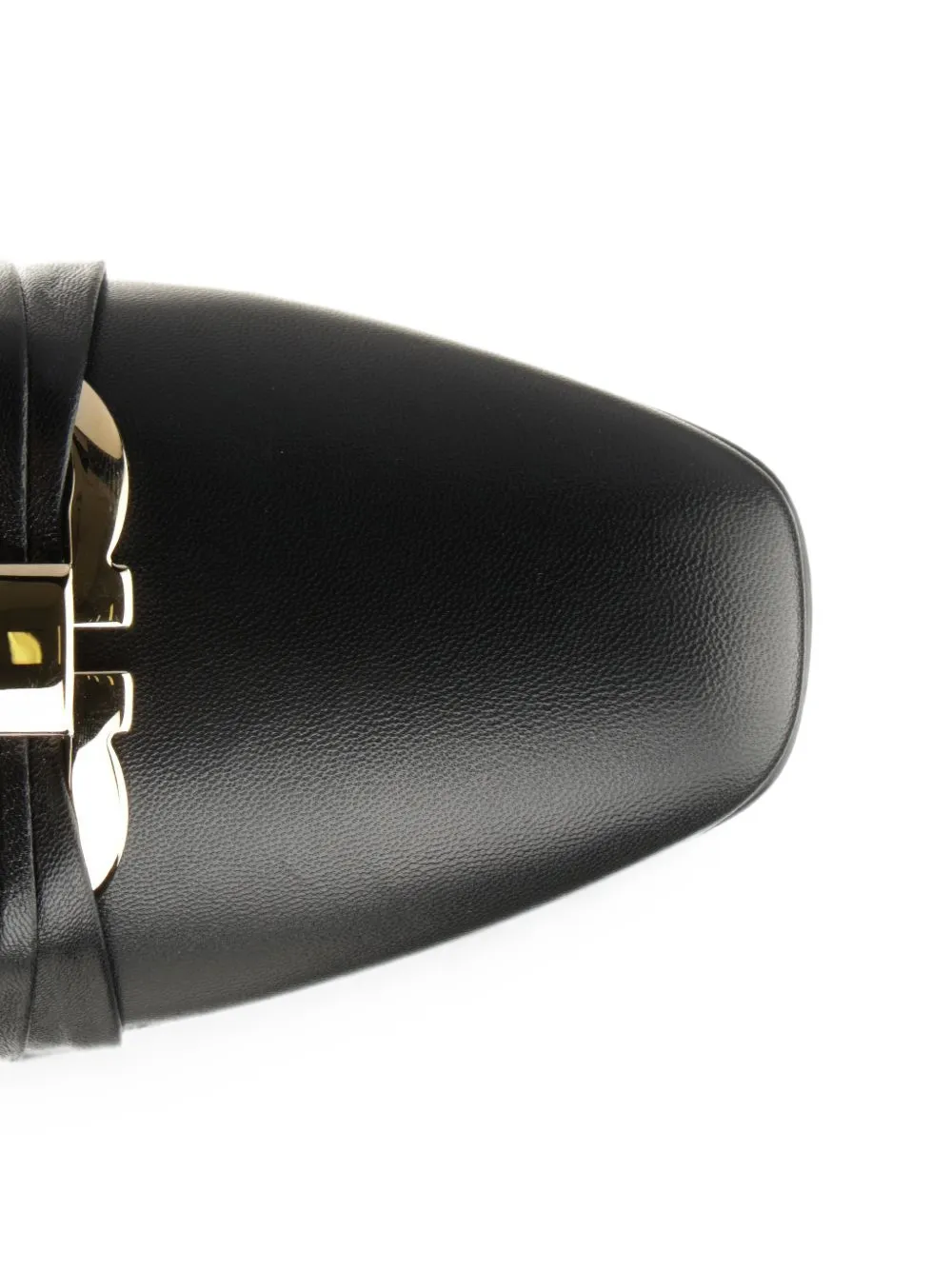 Ferragamo Gancini plaque leather loafers Zwart