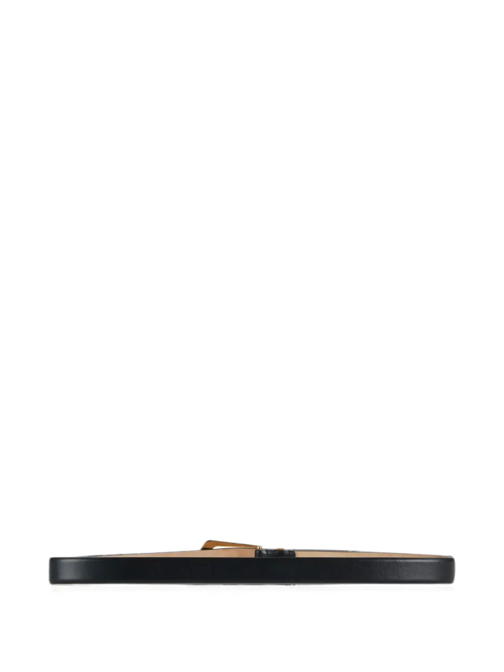 Elisabetta Franchi Leren riem met logo-details Zwart