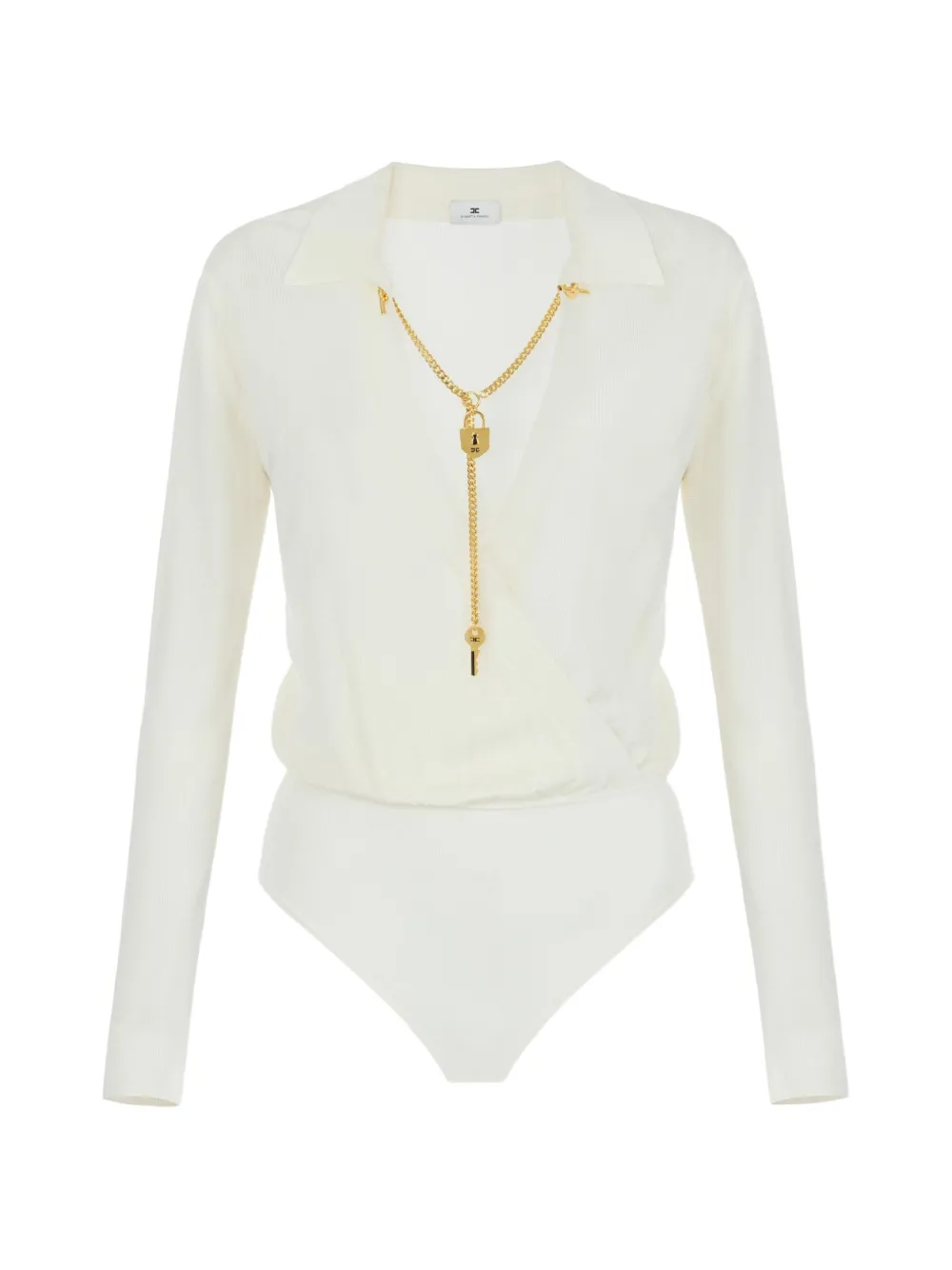 Elisabetta Franchi chain-link wrap bodysuit - Weiß