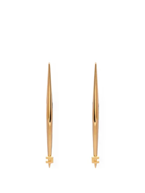Elisabetta Franchi logo-plaque drop earrings