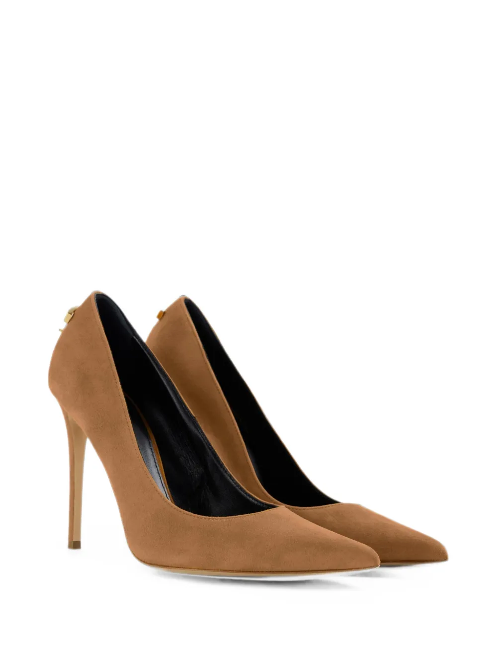Elisabetta Franchi suede pumps with logo detail Bruin