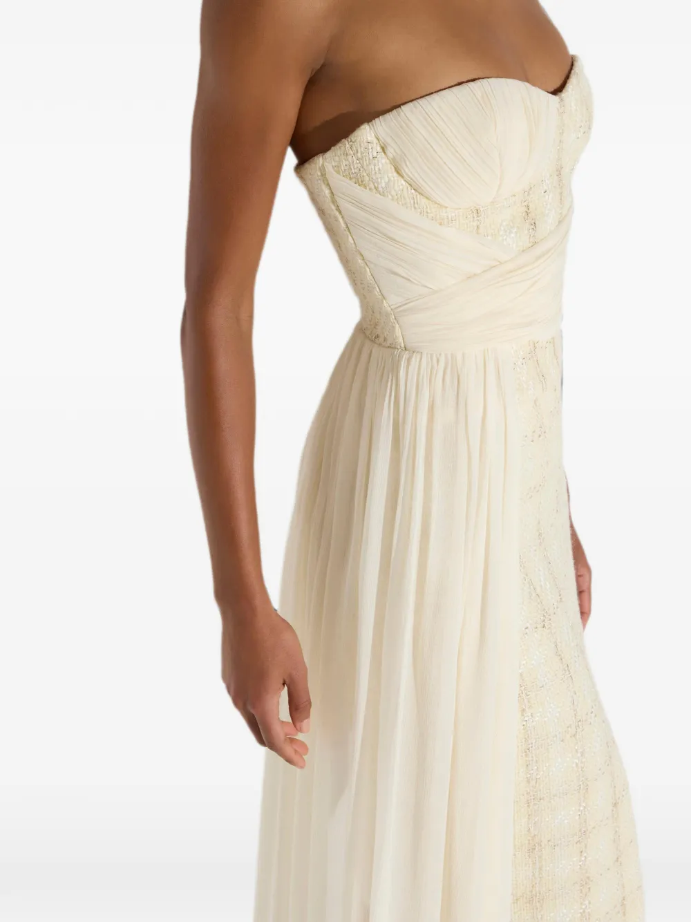 Elisabetta Franchi Tweed top met sjerp Beige