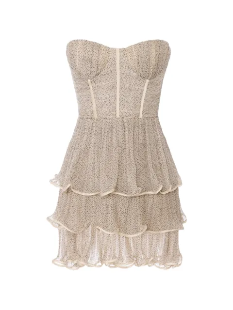 Elisabetta Franchi crepon mini dress with micro-polka dot print