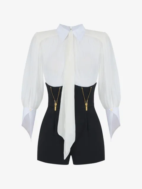 Elisabetta Franchi romper suit in georgette and technical fabric