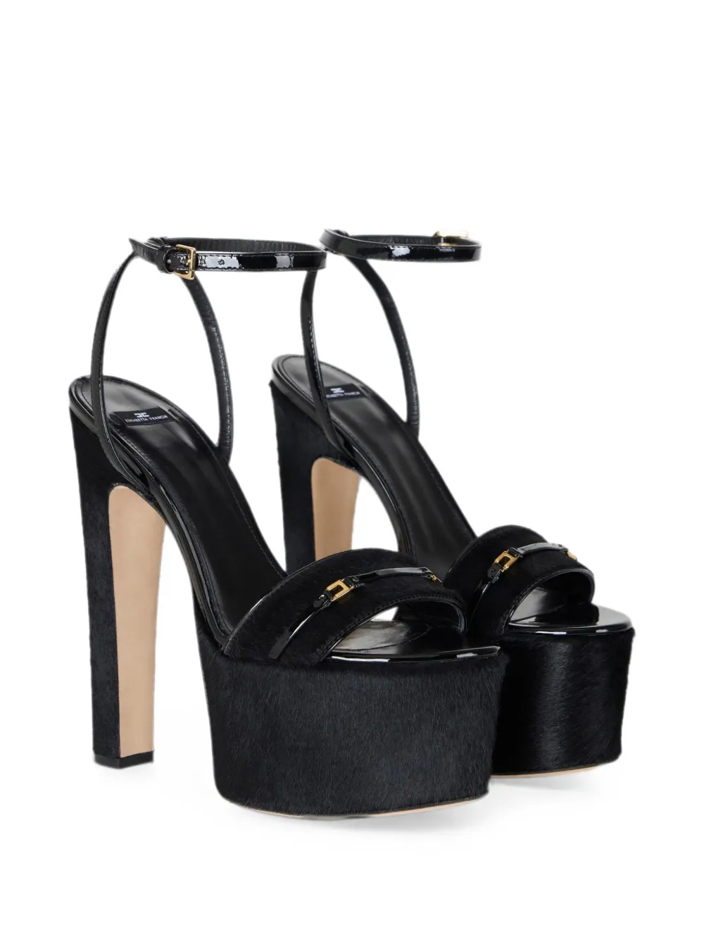 Elisabetta Franchi Sandalen van koeienleer Zwart