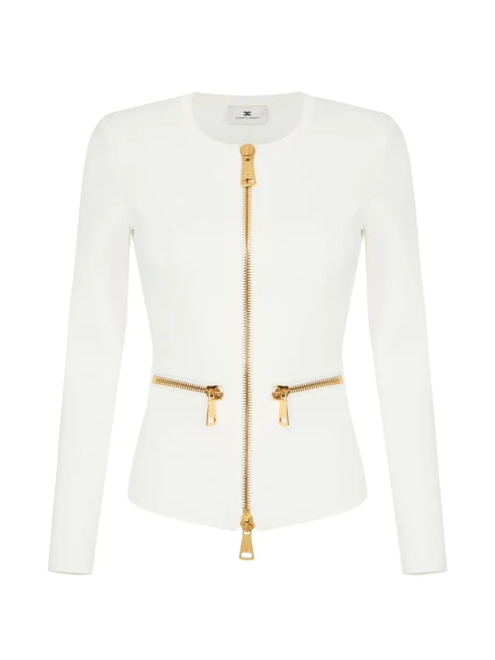 Elisabetta Franchi cardigan in knit fabric with zip - Weiß