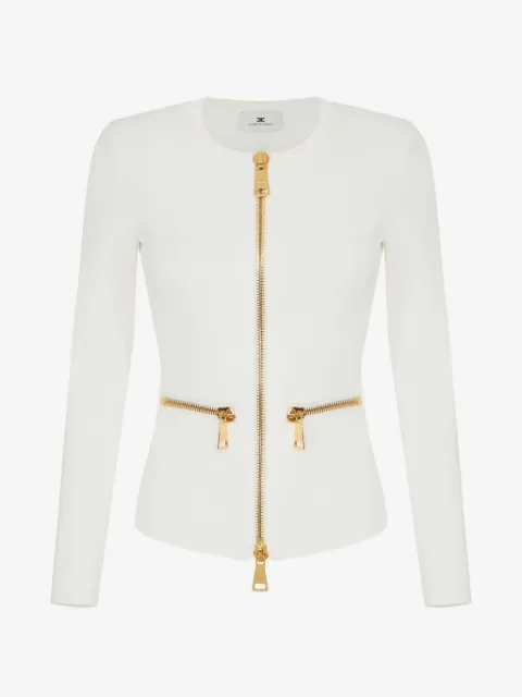Elisabetta Franchi cardigan in knit fabric with zip