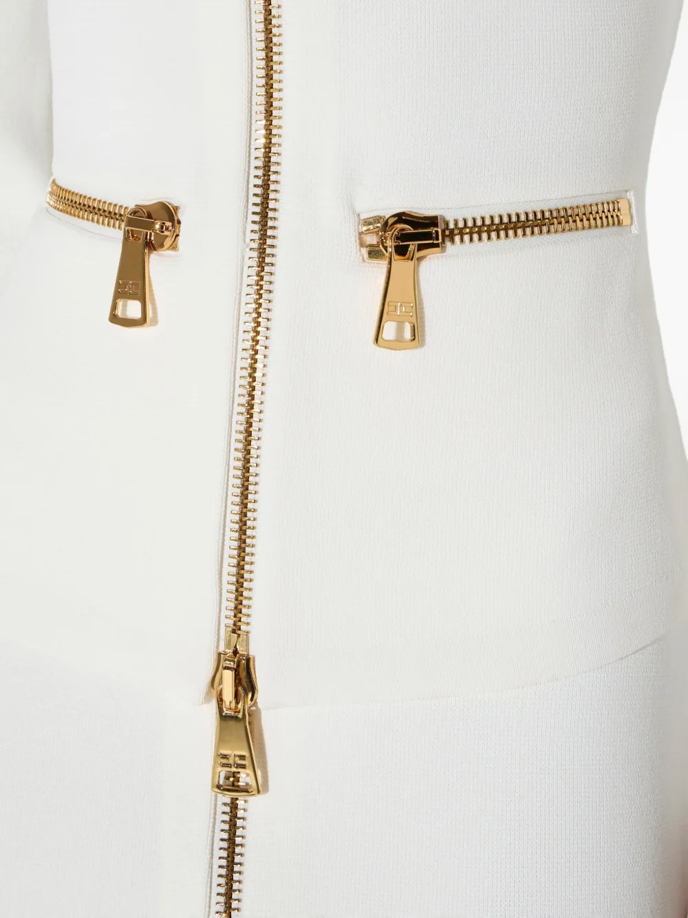 Elisabetta Franchi Gebreid vest met rits Wit
