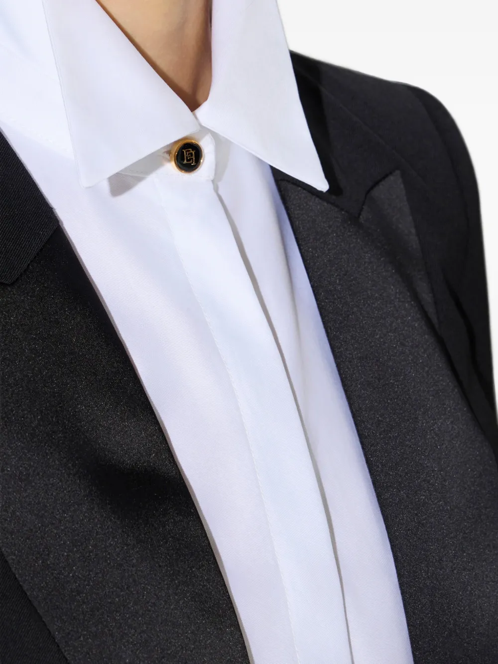 Elisabetta Franchi Cool wollen jack met blouse Zwart