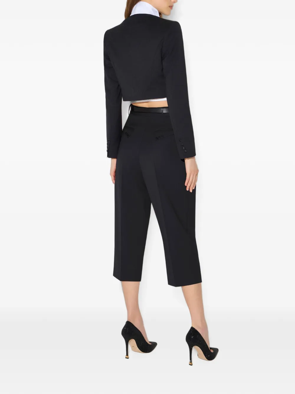Elisabetta Franchi Cool wollen jack met blouse Zwart