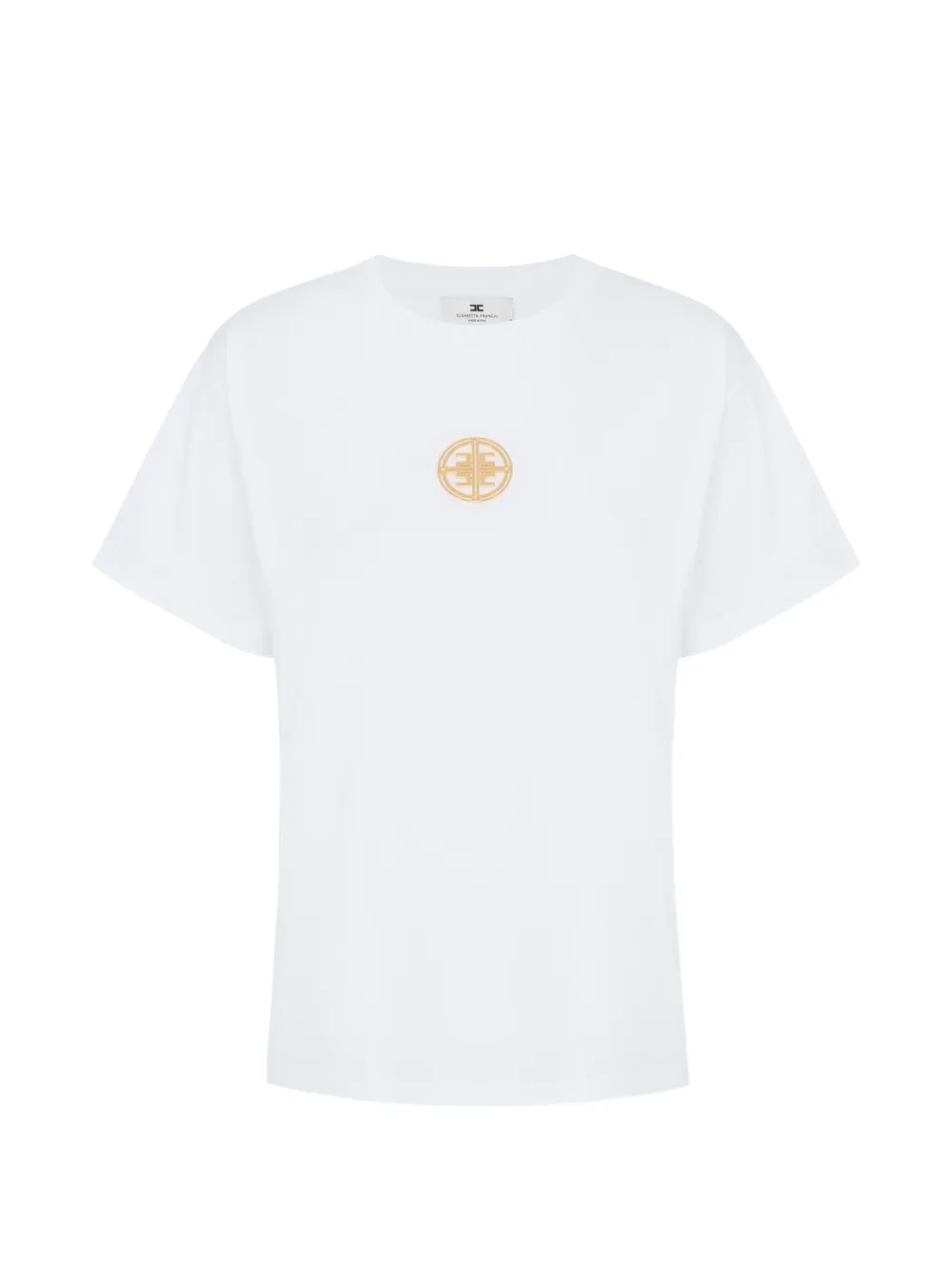 Elisabetta Franchi jersey T-shirt with jewel logo - Weiß