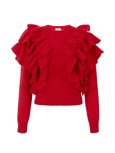 Elisabetta Franchi knit pullover with ruffles