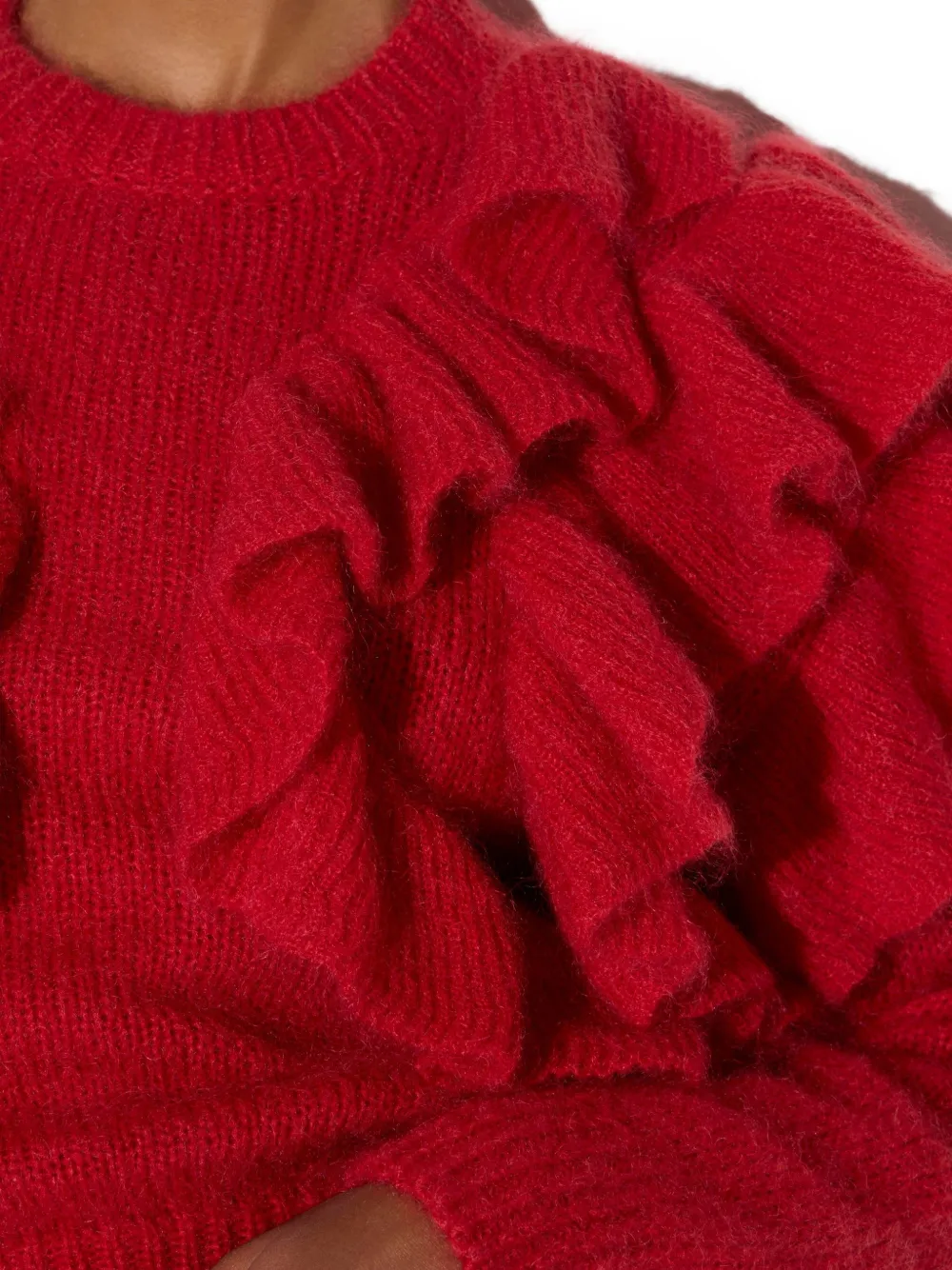 Elisabetta Franchi Gebreide pullover met ruches Rood