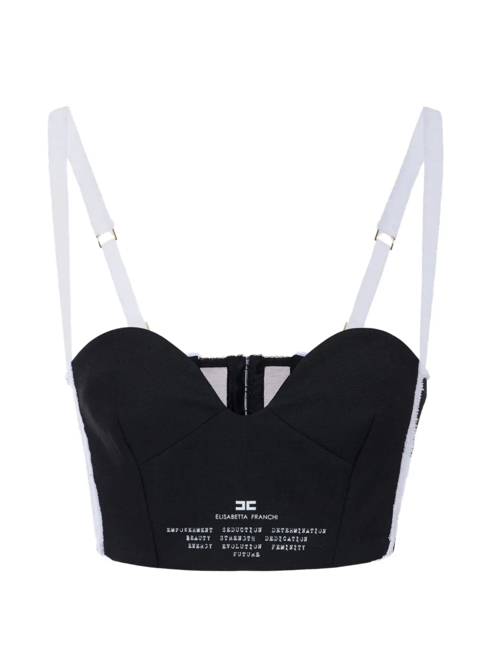 Elisabetta Franchi Reggiseno in lana con logo stampato - Nero