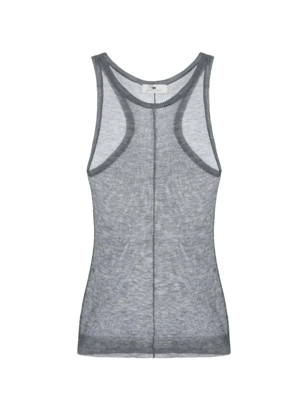 Elisabetta Franchi Top in lana a coste - Grigio