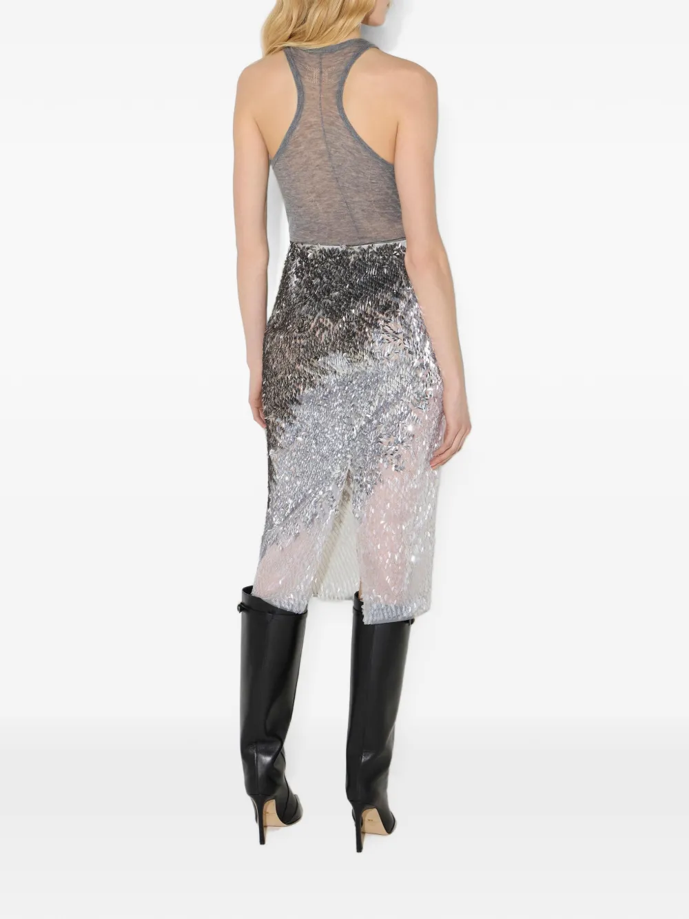 Elisabetta Franchi Wollen top met ribbels Grijs