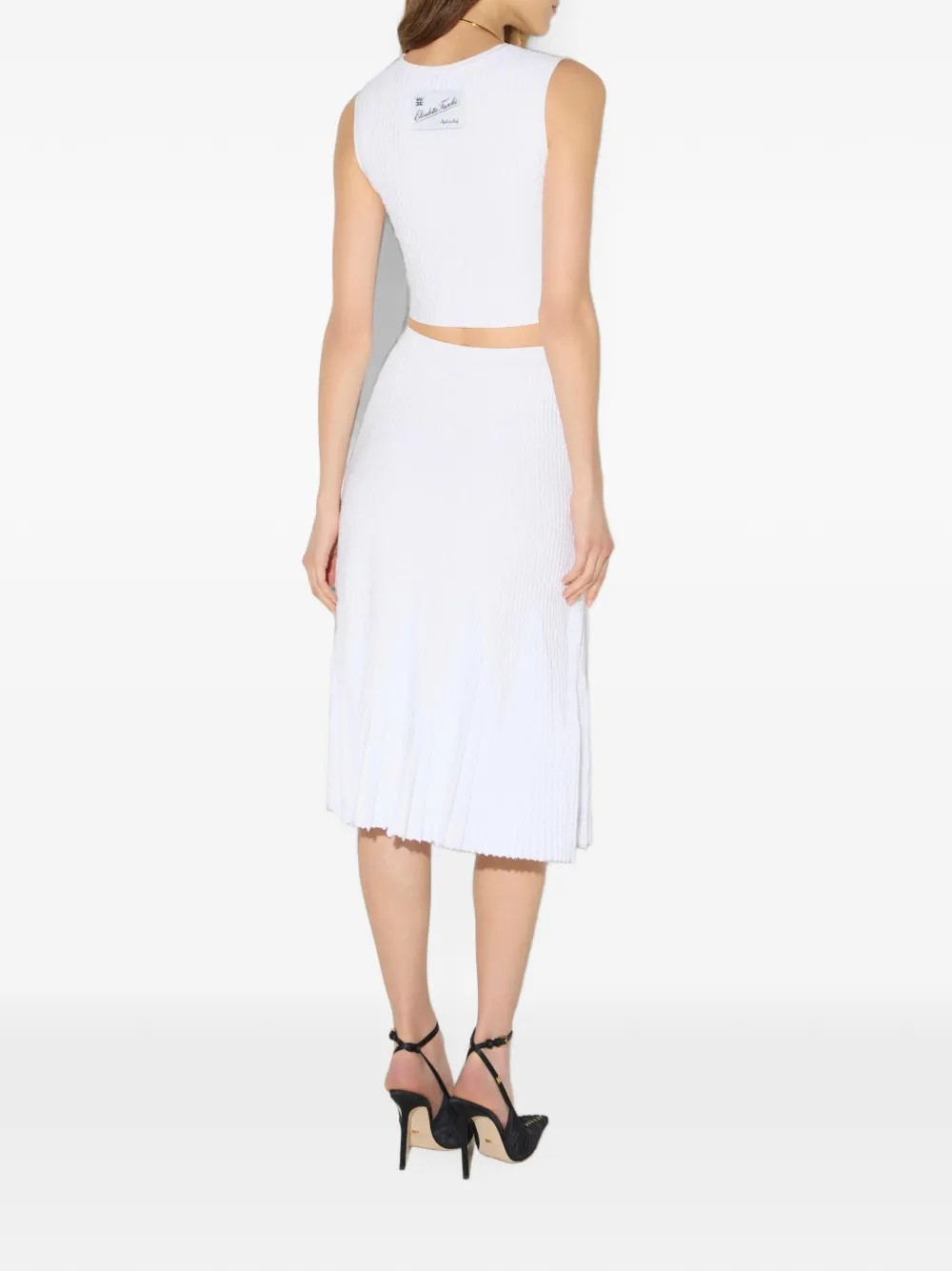 Elisabetta Franchi Gebreide rok met ruches Wit