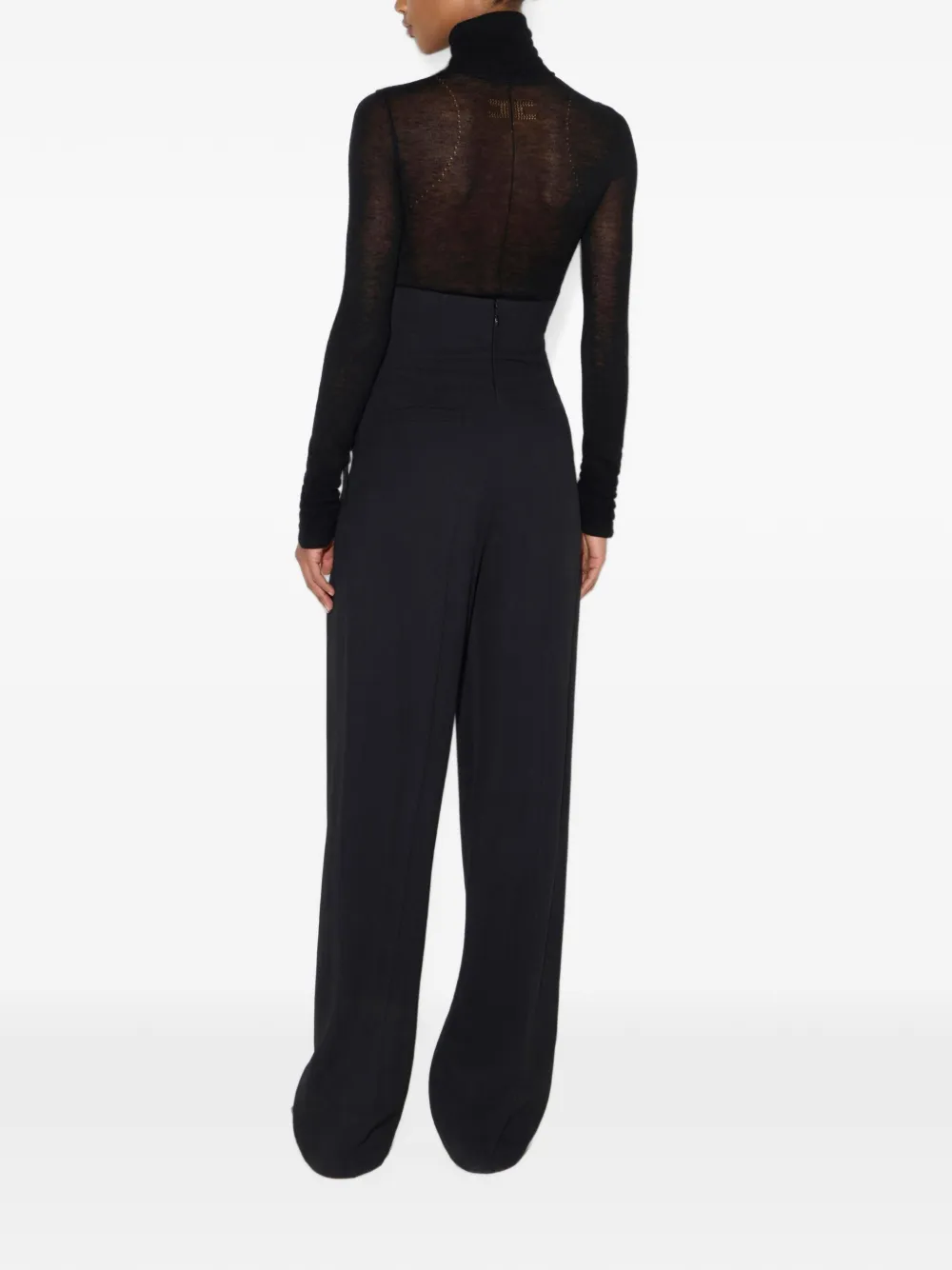 Elisabetta Franchi Flowing gabardine broek Zwart