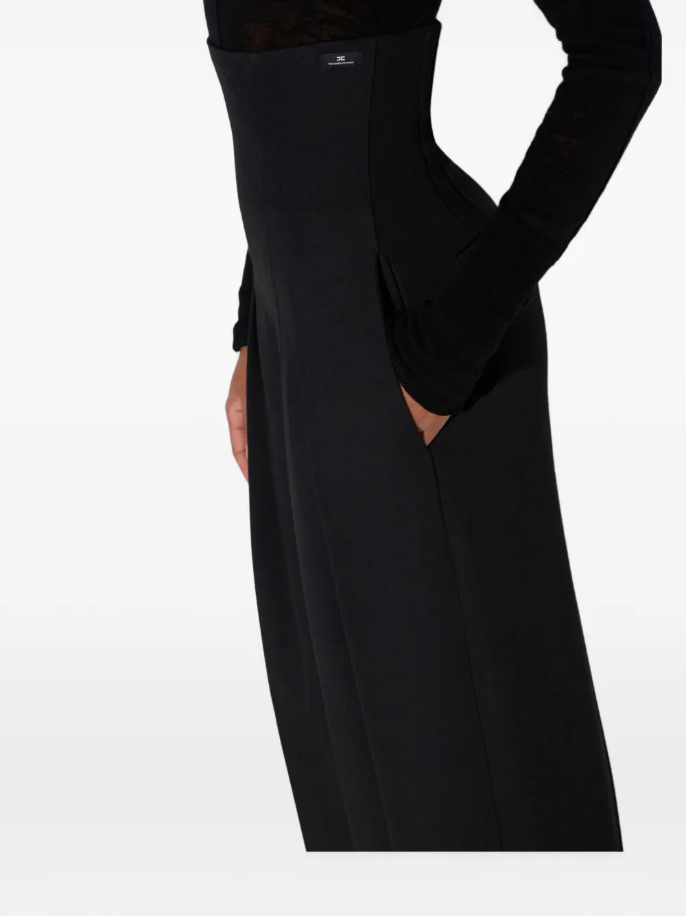 Elisabetta Franchi Flowing gabardine broek Zwart