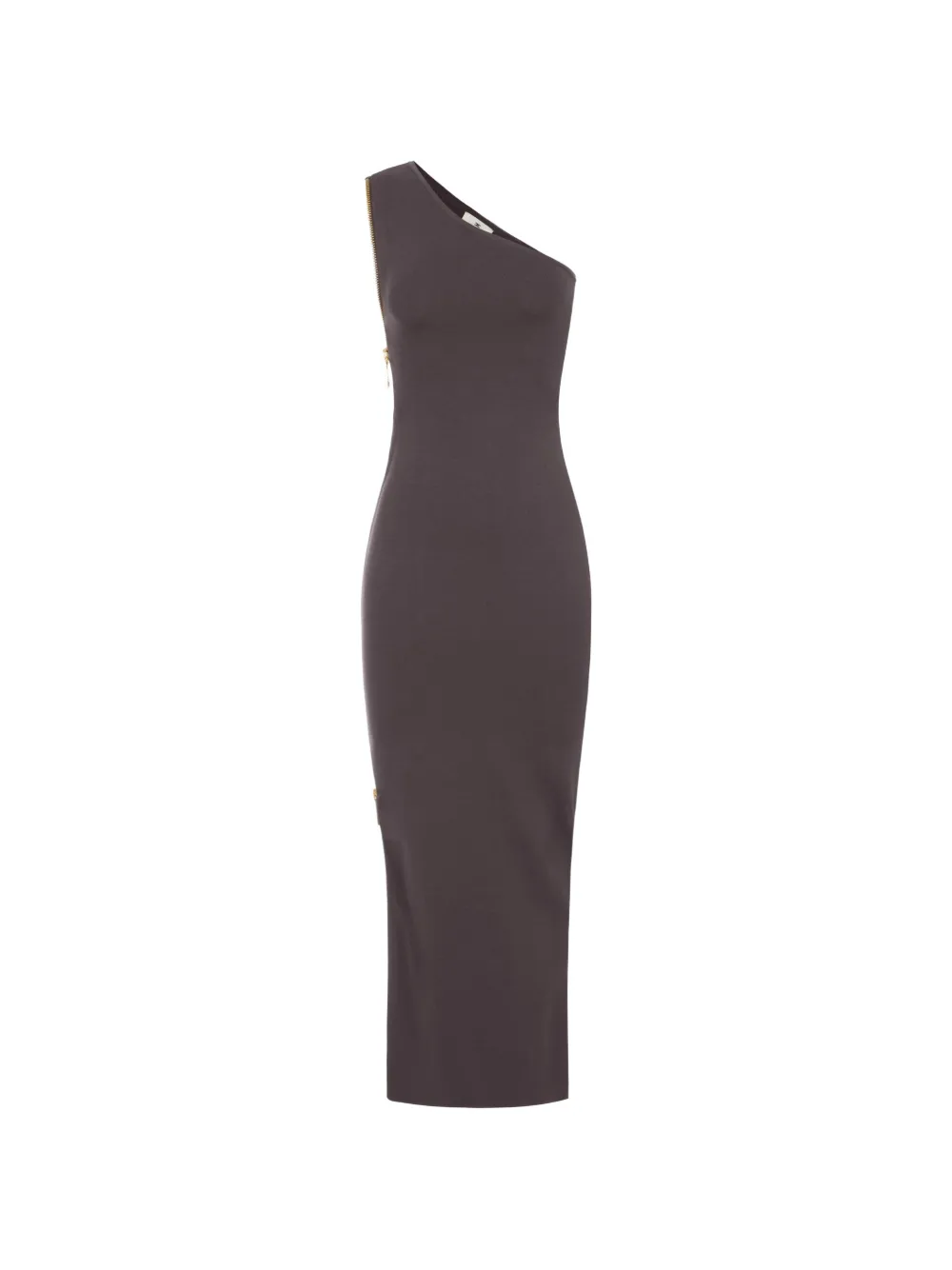 Elisabetta Franchi Red Carpet knit dress with zip - Brown
