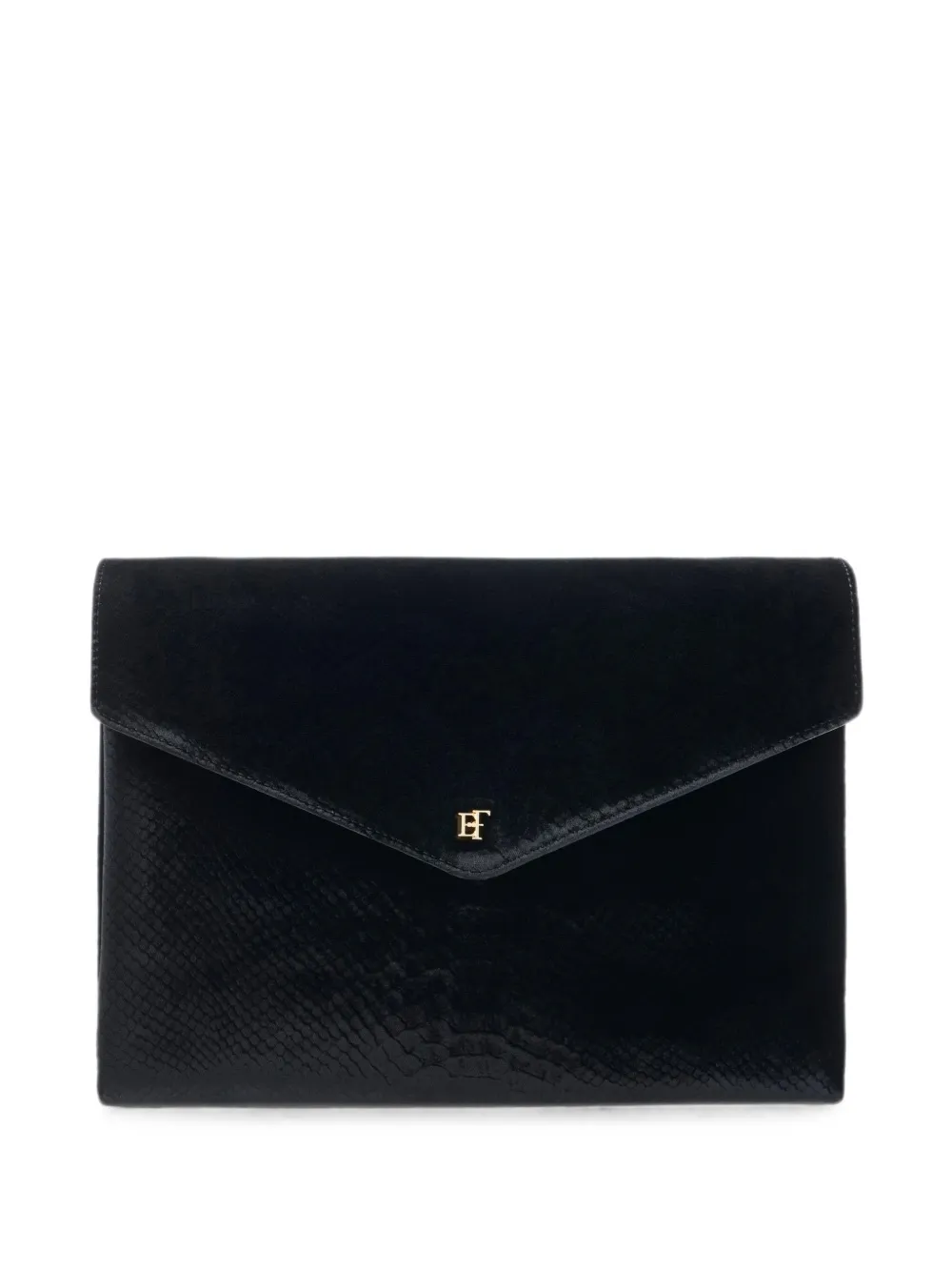 Elisabetta Franchi Over-the-shoulder Bag Made From Velvet With A Crocodile Print Texture In Black