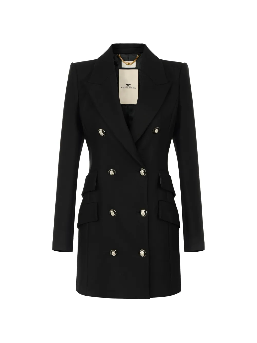 Elisabetta Franchi coat in double layer crêpe fabric - Schwarz