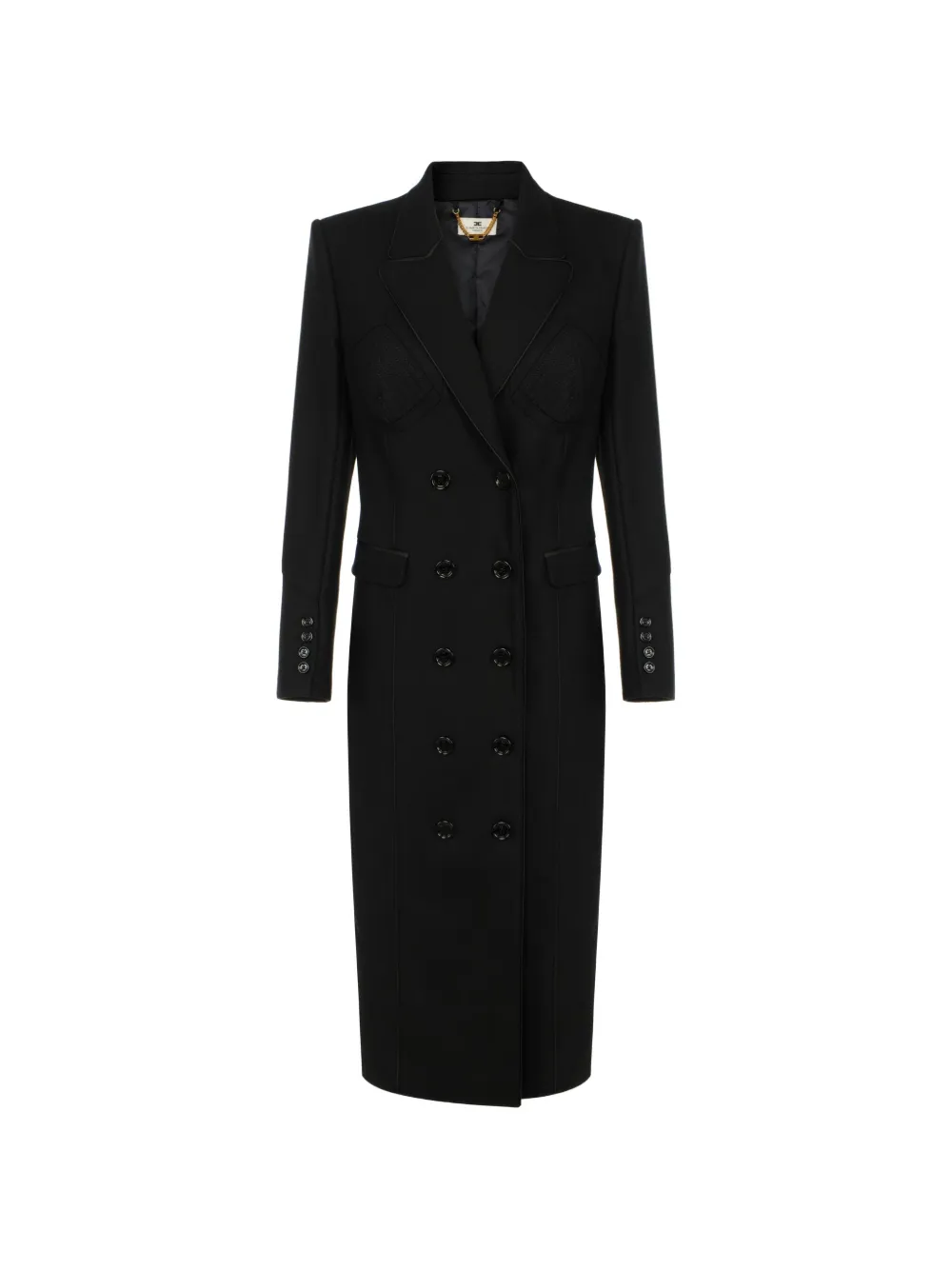 Elisabetta Franchi coat in double layer crêpe fabric - Schwarz