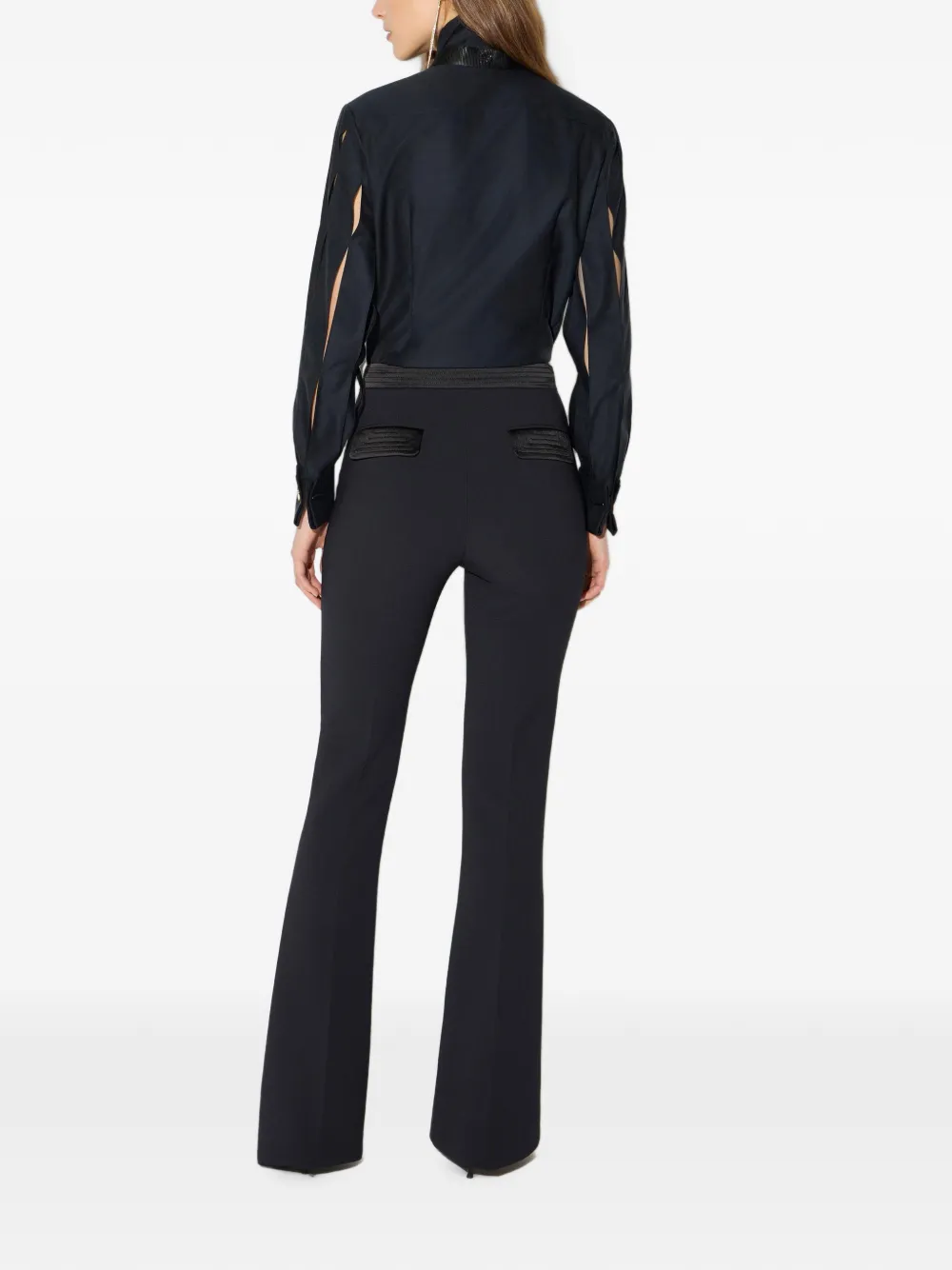 Elisabetta Franchi Katoenen blouse met vlinderdas Zwart